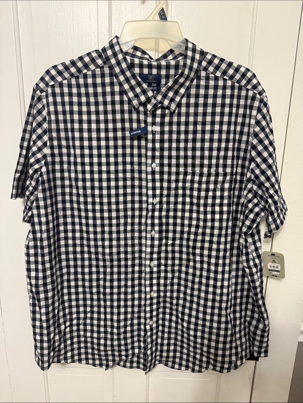 George Navy & White Gingham Button-Down Shirt